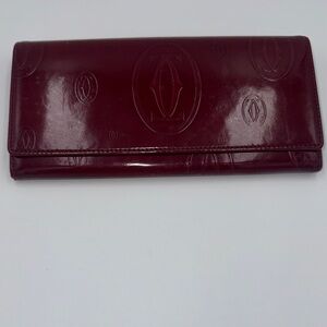 Cartier Burgundy Birthday Leather Wallet